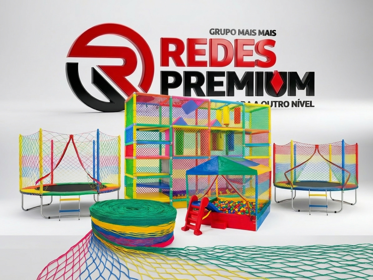 Produtos Redes Premium — Camas elásticas, piscinas de bolinha, playgrounds e redes de proteção